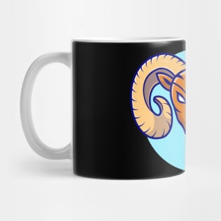 Angry Ram Mascot Cartoon Vector Icon Illustration Mug